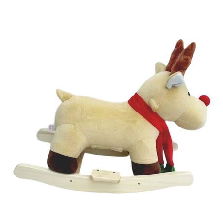 Kids Plush Moose Ride-On Rocking Horse | OROA Kids