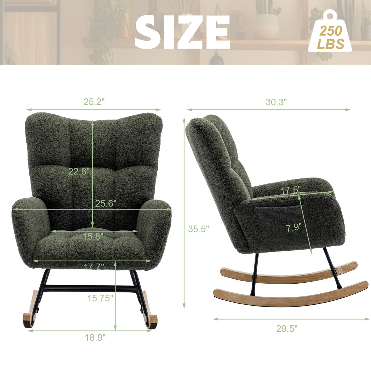 Tufted Wingback Rocking Chair | OROA Kids