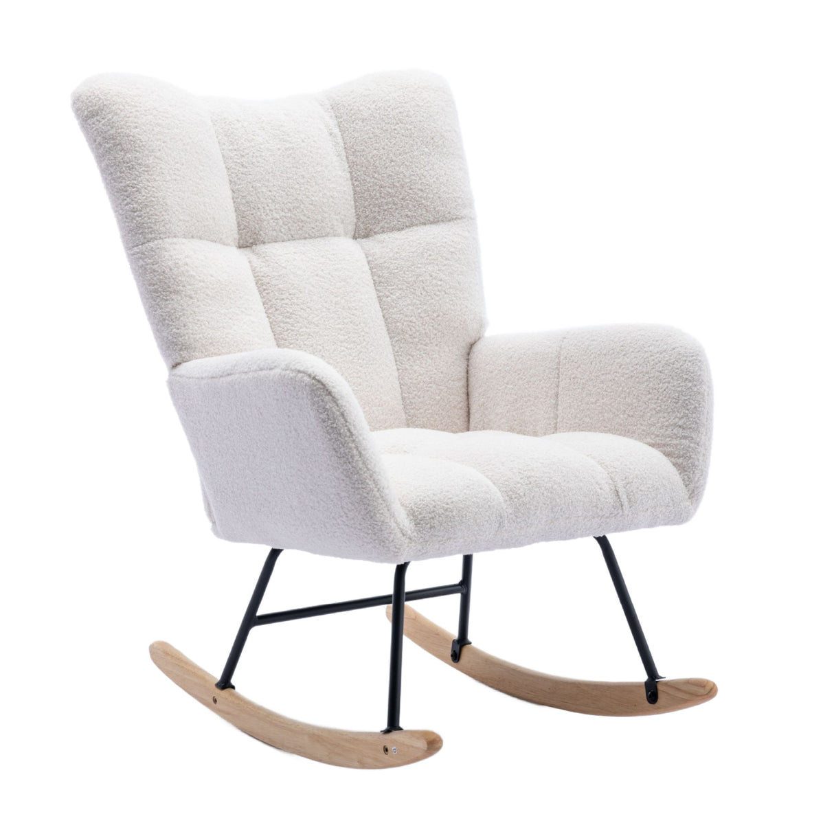 Teddy Fabric Wingback Nursery Rocking Chair | OROA Kids
