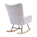 Teddy Fabric Wingback Nursery Rocking Chair | OROA Kids