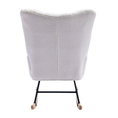 Teddy Fabric Wingback Nursery Rocking Chair | OROA Kids
