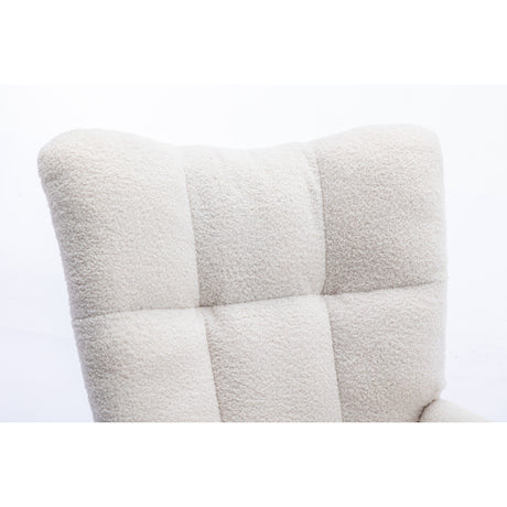Teddy Fabric Wingback Nursery Rocking Chair | OROA Kids