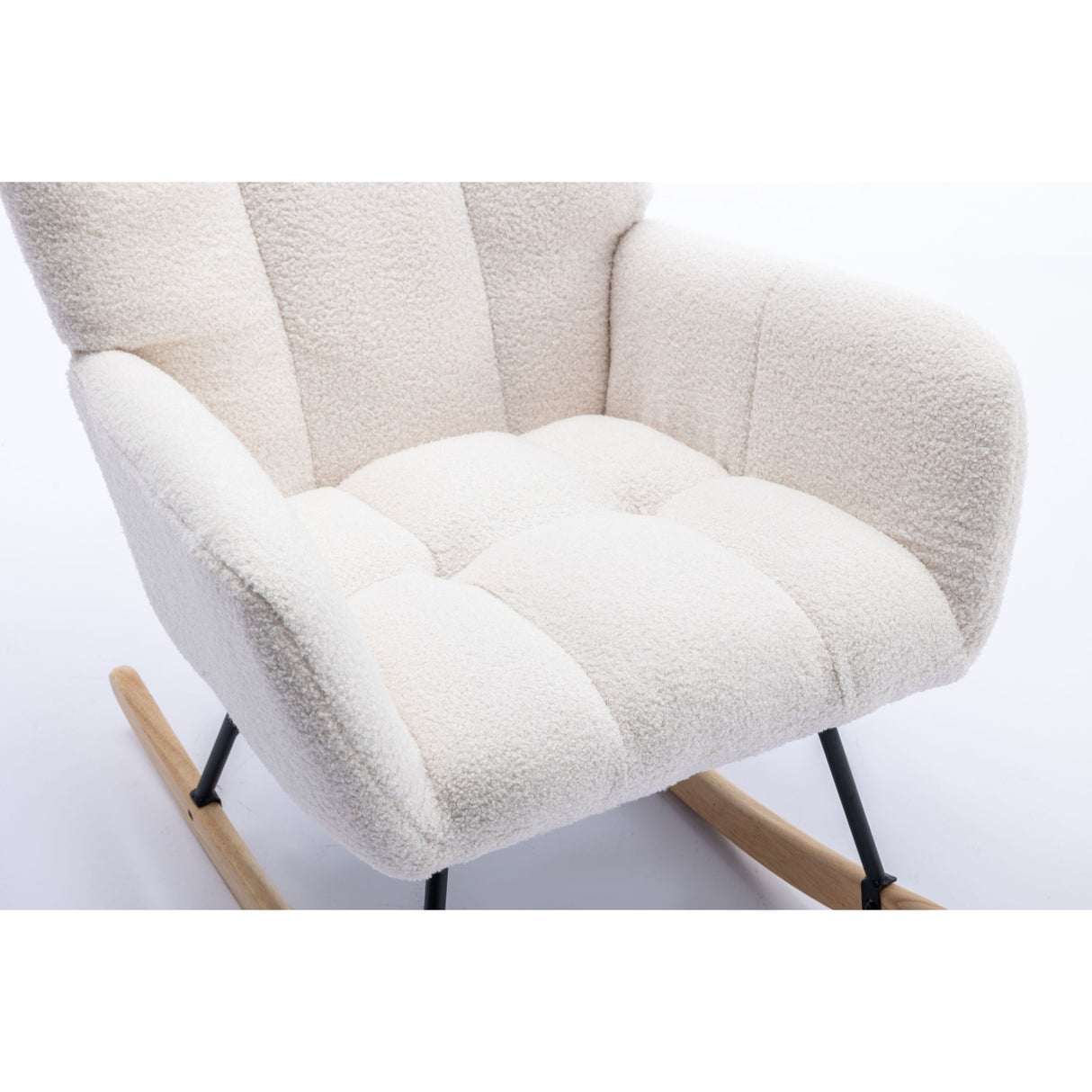 Teddy Fabric Wingback Nursery Rocking Chair | OROA Kids