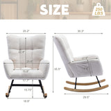 Teddy Fabric Wingback Nursery Rocking Chair | OROA Kids