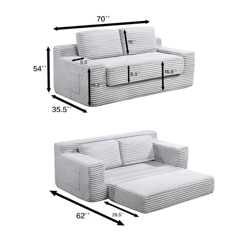 2-in-1 Convertible Sofa Bed - OROA - view 4