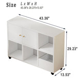 Rolling White Toy Storage Cabinet | OROA Kids