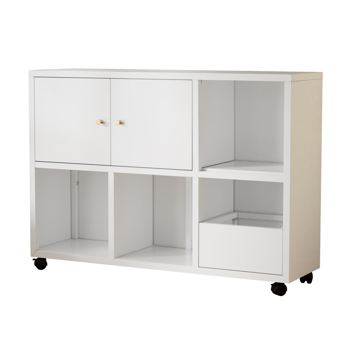 Rolling White Toy Storage Cabinet | OROA Kids