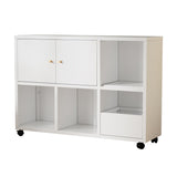 Rolling White Toy Storage Cabinet | OROA Kids