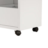 Rolling White Toy Storage Cabinet | OROA Kids