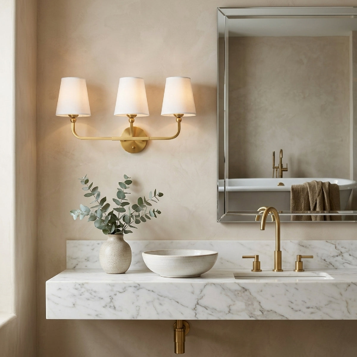 Three-Light Golden Vanity Light | OROA
