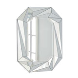 Silver Diamond-Shaped Frameless Beveled Wall Mirror | OROA