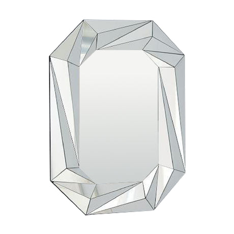 Silver Diamond-Shaped Frameless Beveled Wall Mirror | OROA