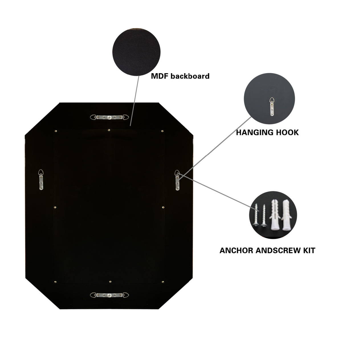 Silver Diamond-Shaped Frameless Beveled Wall Mirror | OROA