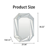 Silver Diamond-Shaped Frameless Beveled Wall Mirror | OROA