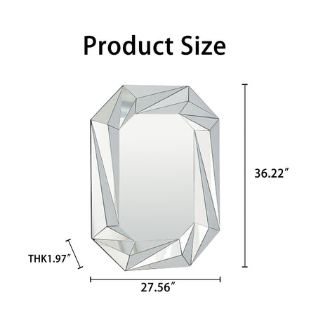 Silver Diamond-Shaped Frameless Beveled Wall Mirror | OROA