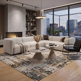 Khaki & Gold Sintered Stone Coffee Table Set (2) | OROA