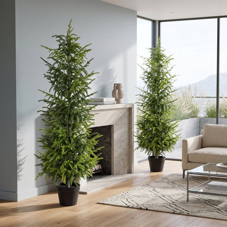 60" Artificial Real Touch Norfolk Pine Trees (2) - OROA - view 2