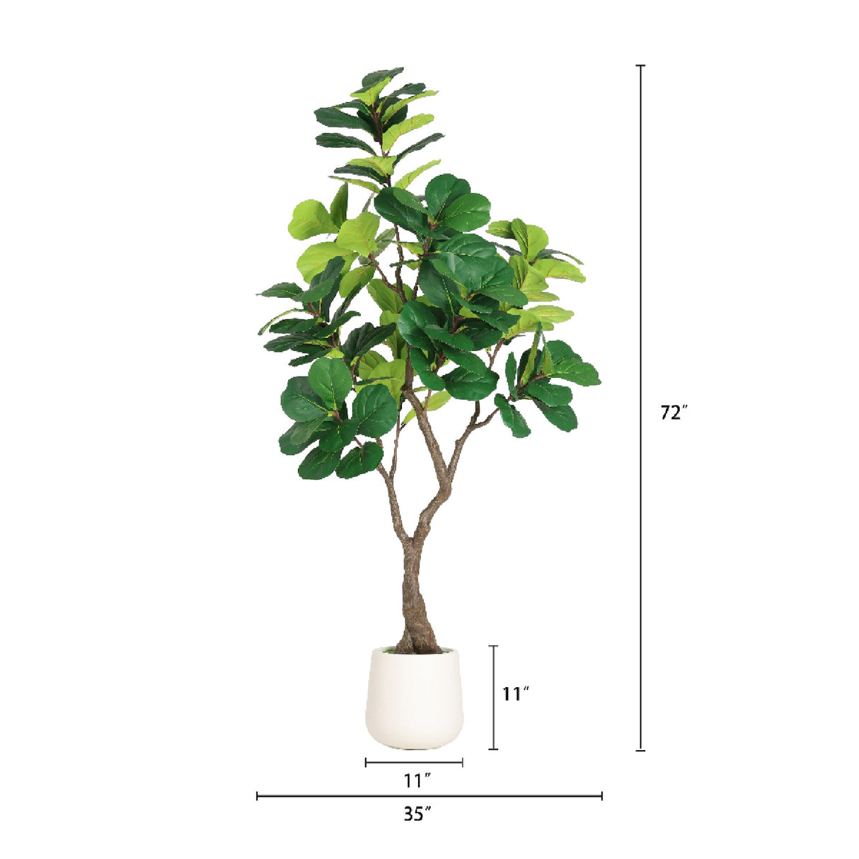 Modern European furniture - 6' Artificial Fiddle Leaf Fig Tree in White Pot - www.oroa.com