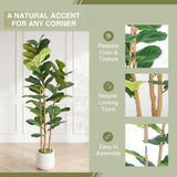 Modern European furniture - 63" Artificial Fiddle Leaf Fig Tree in White Pot - www.oroa.com