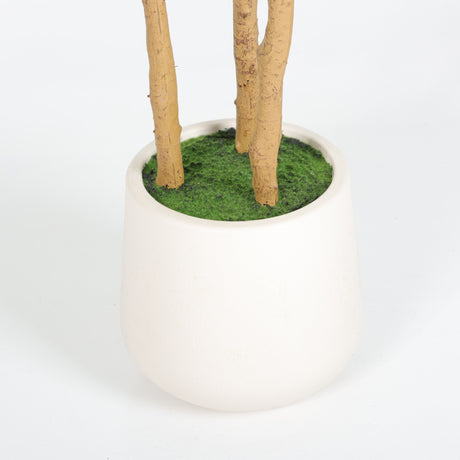 Modern European furniture - 63" Artificial Fiddle Leaf Fig Tree in White Pot - www.oroa.com