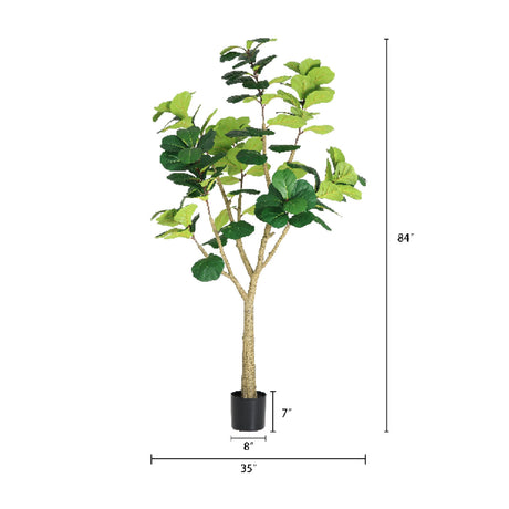Modern European furniture - 7' Artificial Fiddle Leaf Fig Tree in Black Pot - www.oroa.com
