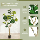 Modern European furniture - 7-Foot Artificial Fiddle Leaf Fig Tree in Black Pot - www.oroa.com