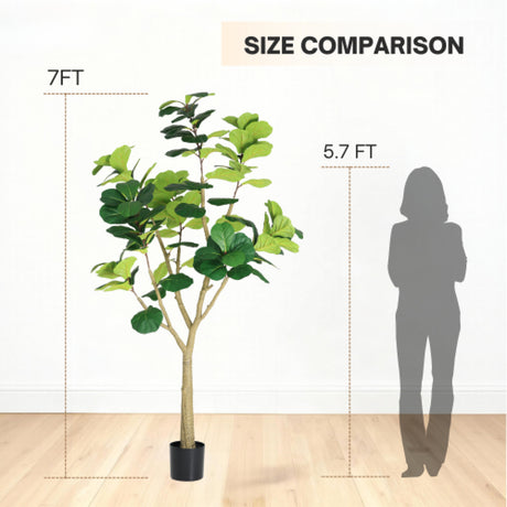 Modern European furniture - 7-Foot Artificial Fiddle Leaf Fig Tree in Black Pot - www.oroa.com