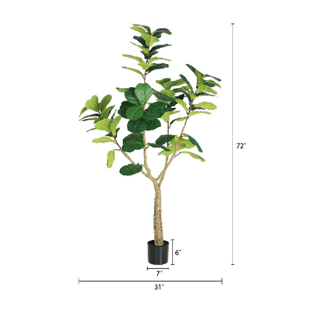 Modern European furniture - 6' Artificial Tree in Black Pot - www.oroa.com