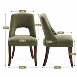 Green Chenille Tufted Dining Chairs (2) | OROA