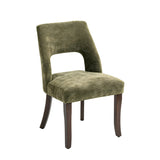 Green Chenille Tufted Dining Chairs (2) | OROA