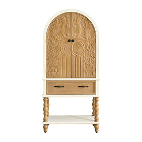 Modern European furniture - Arched Floral Carved Accent Sideboard Cabinet - www.oroa.com