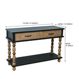 Modern European furniture - Rustic Solid Wooden Carved Console Table - www.oroa.com