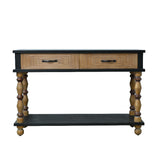 Modern European furniture - Rustic Solid Wooden Carved Console Table - www.oroa.com