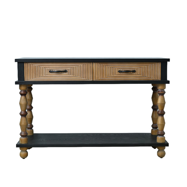 Modern European furniture - Rustic Solid Wooden Carved Console Table - www.oroa.com