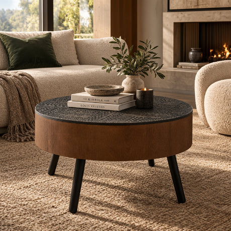 Modern Carved Coffee Table - OROA - view 2