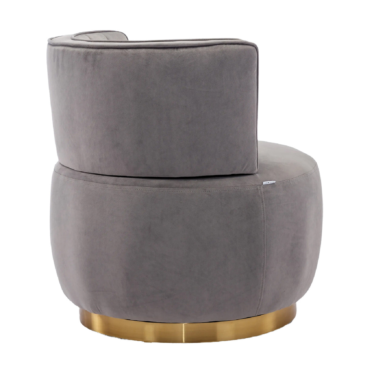 Gray Fluffy Velvet Swivel Barrel Chair | OROA