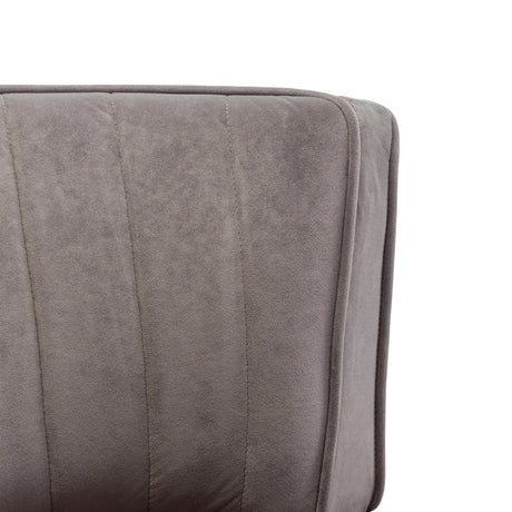Gray Fluffy Velvet Swivel Barrel Chair | OROA