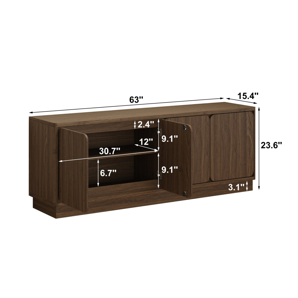 Modern European furniture - Modern Walnut TV Cabinet - www.oroa.com