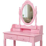 Pink Princess Vanity Desk Set with Mirror and Stool | OROA Kids