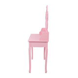 Pink Princess Vanity Desk Set with Mirror and Stool | OROA Kids
