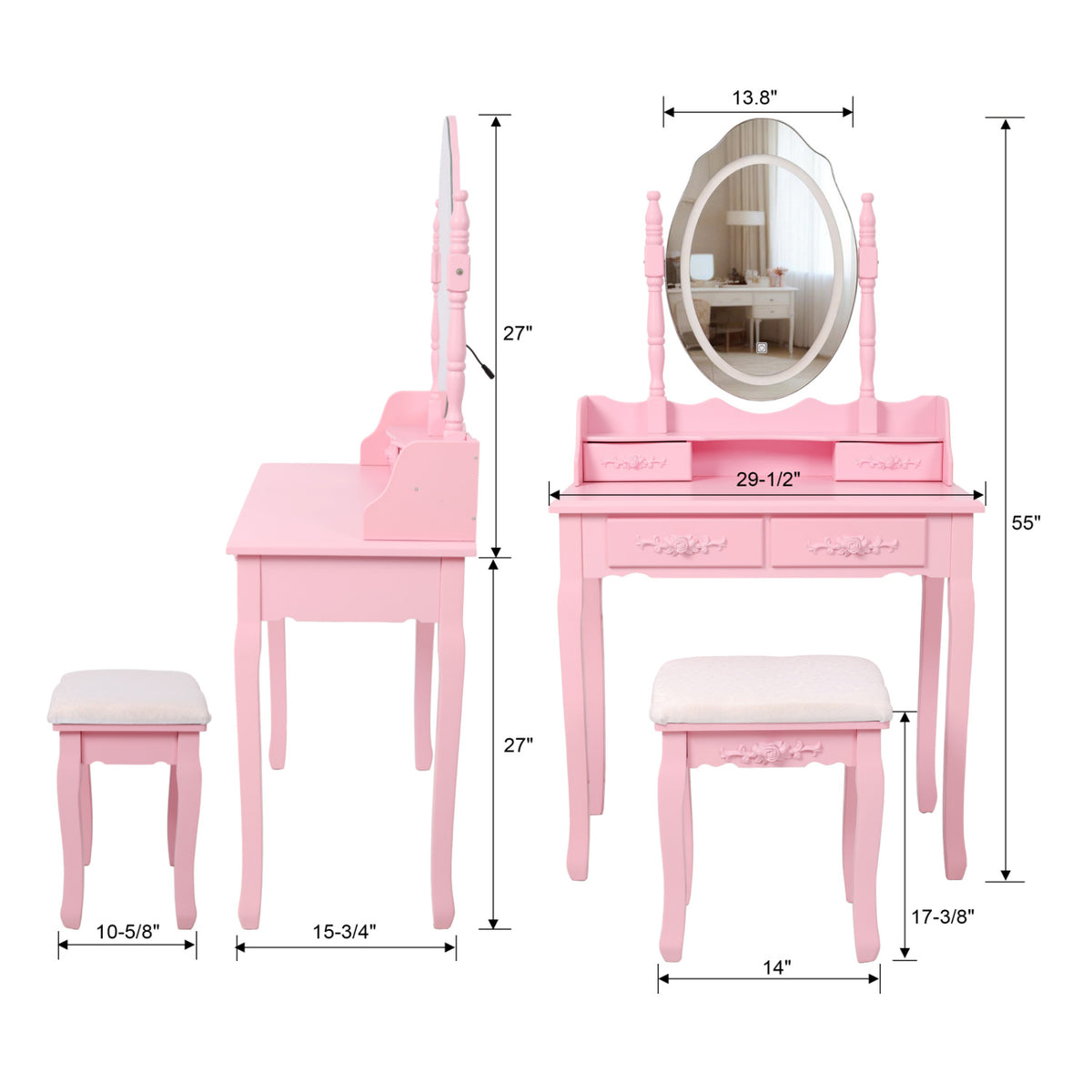 Pink Princess Vanity Set | OROA Kids