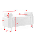 White Upholstered Linen Storage Bench | OROA