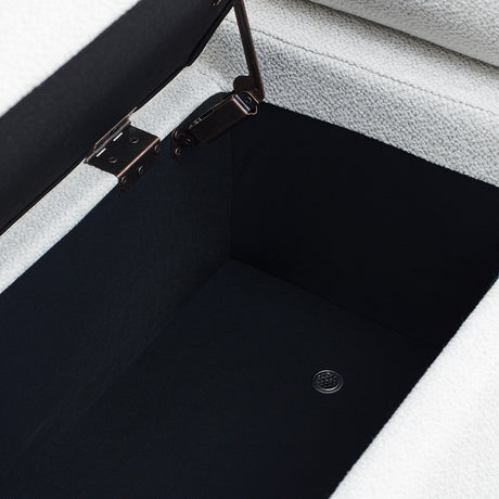 White Upholstered Linen Storage Bench | OROA