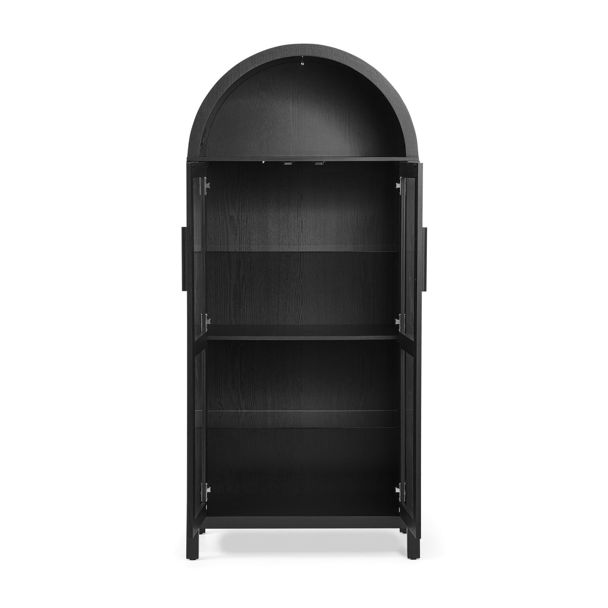 Modern Black Arched Storage Cabinet with Lamp | OROA