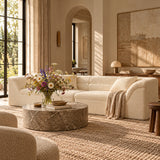 Beige 2-Piece Modular Straight Sofa by OROA