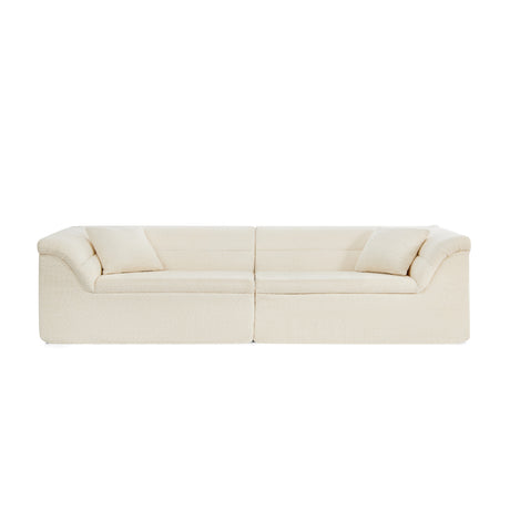 Beige 2-Piece Modular Straight Sofa by OROA