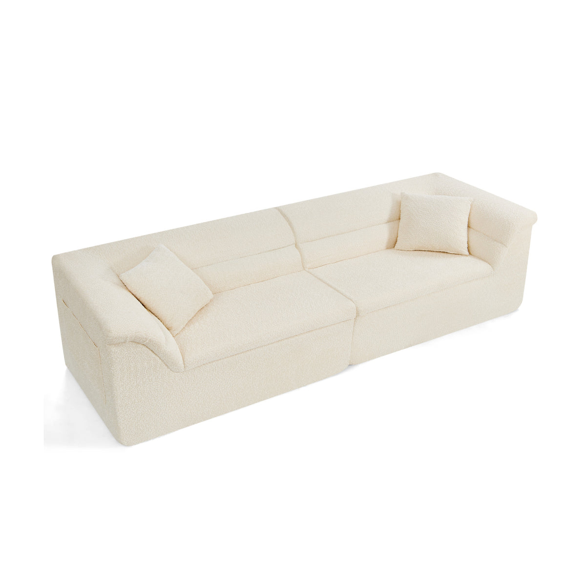 Beige 2-Piece Modular Straight Sofa by OROA