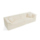 Beige 2-Piece Modular Straight Sofa by OROA