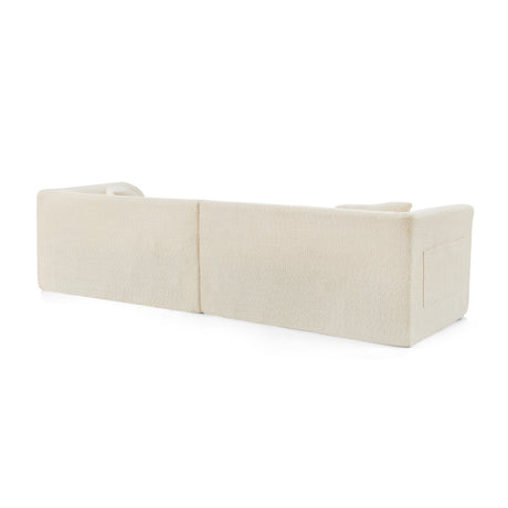 Beige 2-Piece Modular Straight Sofa by OROA