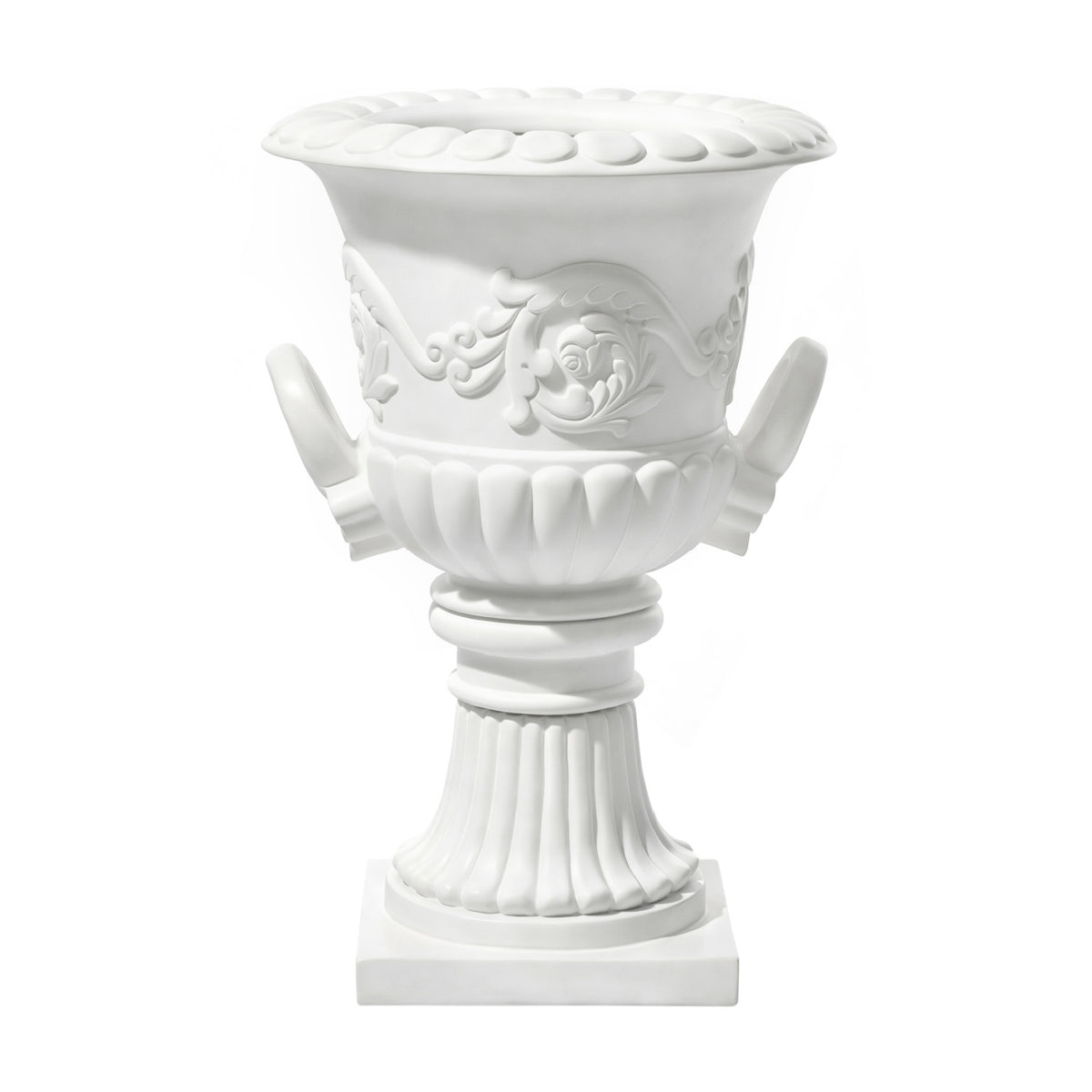 Modern European furniture - White Pedestal Urn Outdoor Planter - www.oroa.com
